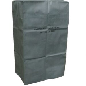 A gray storage cover for a rectangular object.