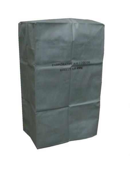 A gray storage cover for a rectangular object.